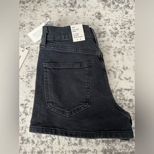 Black denim shorts by Denim Forum (Aritzia)